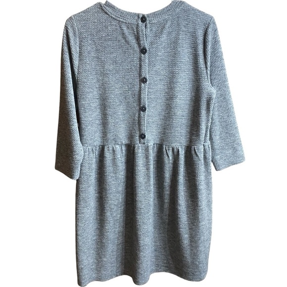 Loft Gray 3/4 Sleeve Button Back Swing Knee Length Dress Size Small - Picture 5 of 8